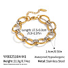 Two Tone 304 Stainless Steel Oval & Ring Link Chain Bracelets for Women FS-WG56E12-01-1