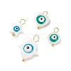 4Pcs 4 Styles Natural Freshwater Shell Pendants PALLOY-JF01873-1