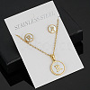 304 Stainless Steel with Natural Shell Pendant Necklaces & Stud Earrings Sets FS-WG5FD70-18-1