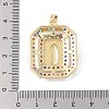 Brass Cubic Zirconia Pendants KK-Z050-32G-02-3