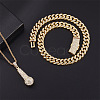 Alloy Crystal Rhinestone Microphone Pendant Double Layer Necklaces FS-WG7349E-04-2