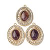 Natural Amethyst Oval Pendants STAS-L080-010G-03-1