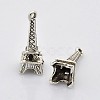 Antique Silver Tone Tibetan Style Eiffel Tower Charm Pendants for Bracelet Making X-EA9450Y-NF-1