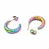 Ion Plating(IP) 304 Stainless Steel Crescent Moon Stud Earrings EJEW-F283-05MC-2