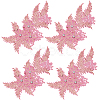 4Pcs Flower & Leaf Polyester and Plastic Applqiues PATC-CY0001-49B-1