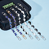 2 Sets 2 Style Alloy Enamel Butterfly with Evil Eye & Yin Yang Link Chain Purse Strap Extenders AJEW-FH0003-83-4