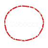 Minimalist Glass Seed Beads & Brass Beads Stretch Bracelets for Women BC0195-1-1