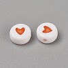 Acrylic Enamel Beads OACR-WH0003-04C-1