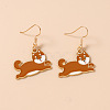 Alloy Enamel Dangle Earrings for Women WG0252C-01-1