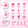 26Pcs 13 Styles Breast Cancer Pink Awareness Ribbon Theme Alloy Enamel Pendants ENAM-TA0001-93-4