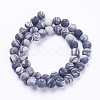 Natural Black Silk Stone/Netstone Beads Strands X-G-F520-57-6mm-2