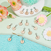 26Pcs Letter A~Z Flower Wood Pendant Locking Stitch Markers HJEW-AB00665-4