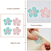 60Pcs 2 Colors Flower Polyester Ornament Accessories DIY-HS0002-28-4