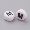 Acrylic Horizontal Hole Letter Beads X-PL37C9070-M-2