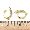Brass Micro Pave Clear Cubic Zirconia Oval Hoop Earring Findings KK-G536-03G-3