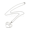 Non-Tarnish 201 Stainless Steel Cable Chain Heart Frame Pendant Necklaces for Women NJEW-U005-03P-2