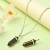 2Pcs Natural Tiger Eye Double Terminated Pointed Pendants G-YW0002-05A-6