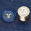Golden Tone Round Wax Seal Brass Stamp Heads AJEW-S087-02G-01-1