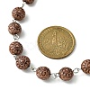Handmade Craft Style Acrylic Flat Round with Heart Beaded Chains AJEW-JB01168-3