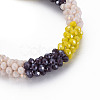 Crochet Glass Beads Braided Stretch Bracelet BJEW-T016-08L-2