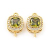 Brass Pave Cubic Zirconia Connector Charms KK-B096-05G-02-1