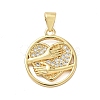 Brass Micro Pave Clear Cubic Zirconia Pendants KK-A273-26G-1