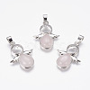 Natural Rose Quartz Pendants X-G-G651-A10-1