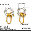 Two Tone 304 Stainless Steel Hoop Earrings WG32BA0-01-1
