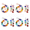 8pcs 2 styles Natural Mixed Stone Brass Big Pendants FIND-DC0002-51-1