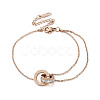 Roman Numerals Stainless Steel Link Bracelets BJEW-L689-01RG-1