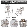 Anti-Tarnish 4Pcs Sterling Silver Screw Eye Pin Cup Peg Bails STER-BBC0002-05P-2