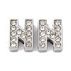 Alloy Initial Slide Charms with Grade A Rhinestones ALRI-R032-N-FF-1