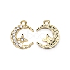 Moon & Star Alloy with Rhinestone Small Handmade Pendant Charms PALLOY-WH0086-97-1