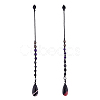 2Pcs Gemstone & Glass Dowsing Pendulums PALLOY-FI00004-1