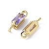 Brass Pave Cubic Zirconia Connector Charms KK-F892-53G-11-2