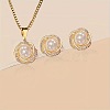 Alloy Rhinestone Pendant Necklace & Stud Earring Sets for Women FS-WGAF6CC-02-1
