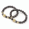 Natural & Synthetic Mixed Gemstone Beaded Stretch Bracelets BJEW-G514-12-2