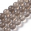 Natural Grey Agate Bead Strands X-G-R193-12-8mm-1