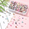 450Pcs 3 Styles Frosted Glass Beads with Golden Glitter Powder DGLA-FS0001-13-7