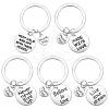 4 Sets Thanksgiving Theme Alloy Flat Round Keychain KEYC-PH0001-78-1