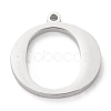 Tarnish Resistant 304 Stainless Steel Letter Pendant Rhinestone Settings X-STAS-J028-01O-2