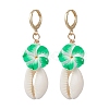 Polymer Clay 3D Flower Hoop Earrings EJEW-JE06968-3