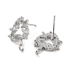 Brass Micro Pave Cubic Zirconia Studs Earring Findings KK-K364-07P-2