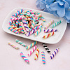 90Pcs 9 Colors Handmade Polymer Clay Pendants CLAY-CD0001-08-3