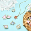 20Pcs 4 Styles Alloy Glass Pendants FIND-YW0011-90-4