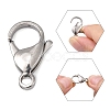 Tarnish Resistant Polished 316 Surgical Stainless Steel Lobster Claw Clasps STAS-R072-18A-3