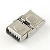 Tarnish Resistant Smooth Surface 201 Stainless Steel Watch Band Clasps STAS-R063-79-3