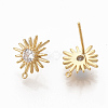 Brass Clear Cubic Zirconia Stud Earring Findings ZIRC-Q021-073G-NF-1