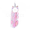 Handmade Unicorn Woven Net/Web with Feather Wall Hanging Decoration LS-HJEW-A001-01A-1
