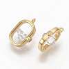 Brass Clear Cubic Zirconia Charms ZIRC-Q021-033G-NF-3